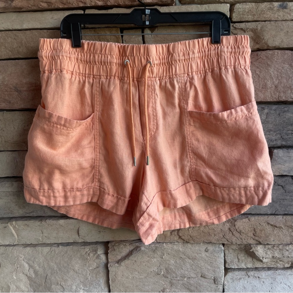 Athleta light orange linen shorts Like New women 14